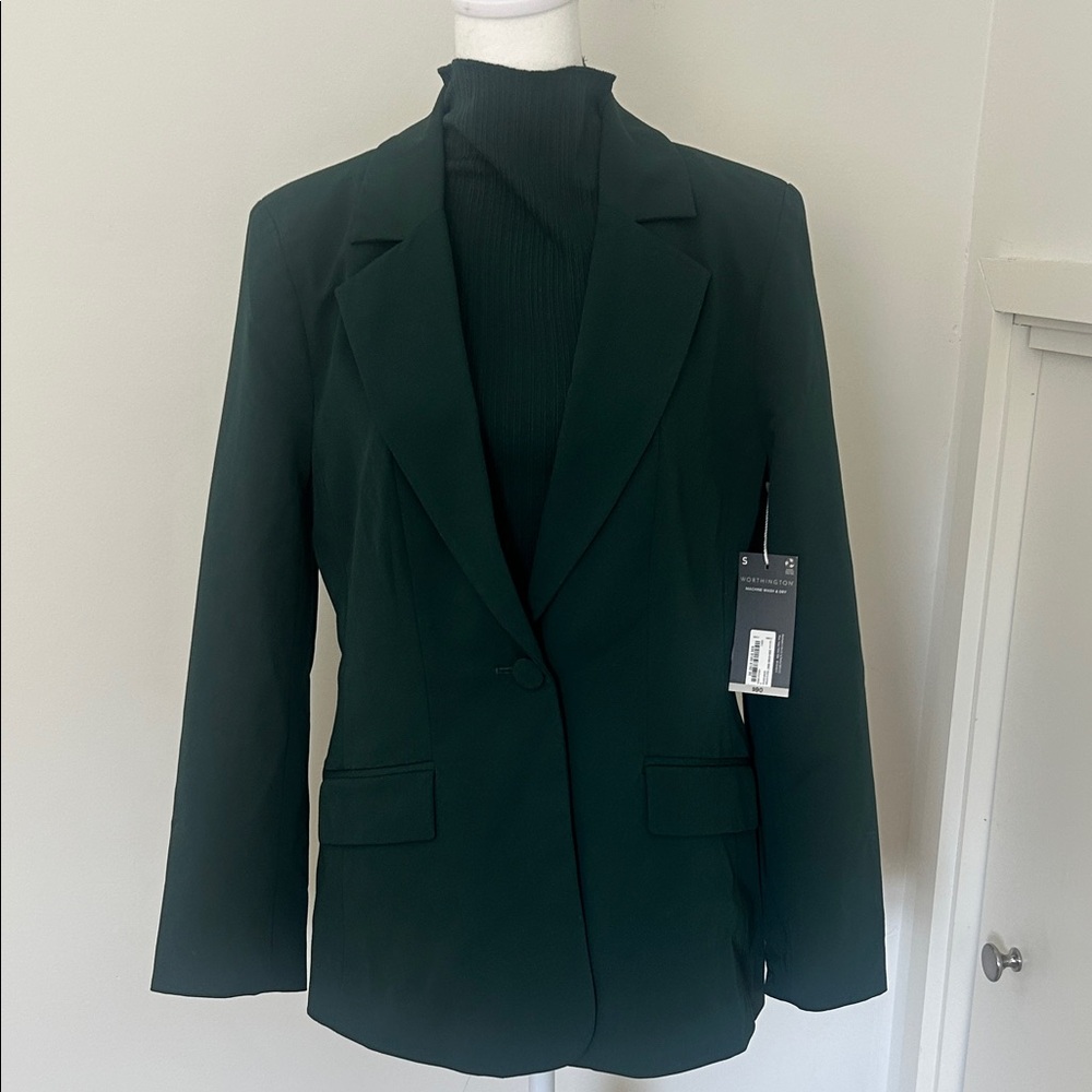 2 piece Worthington Dark Green Blazer and top
